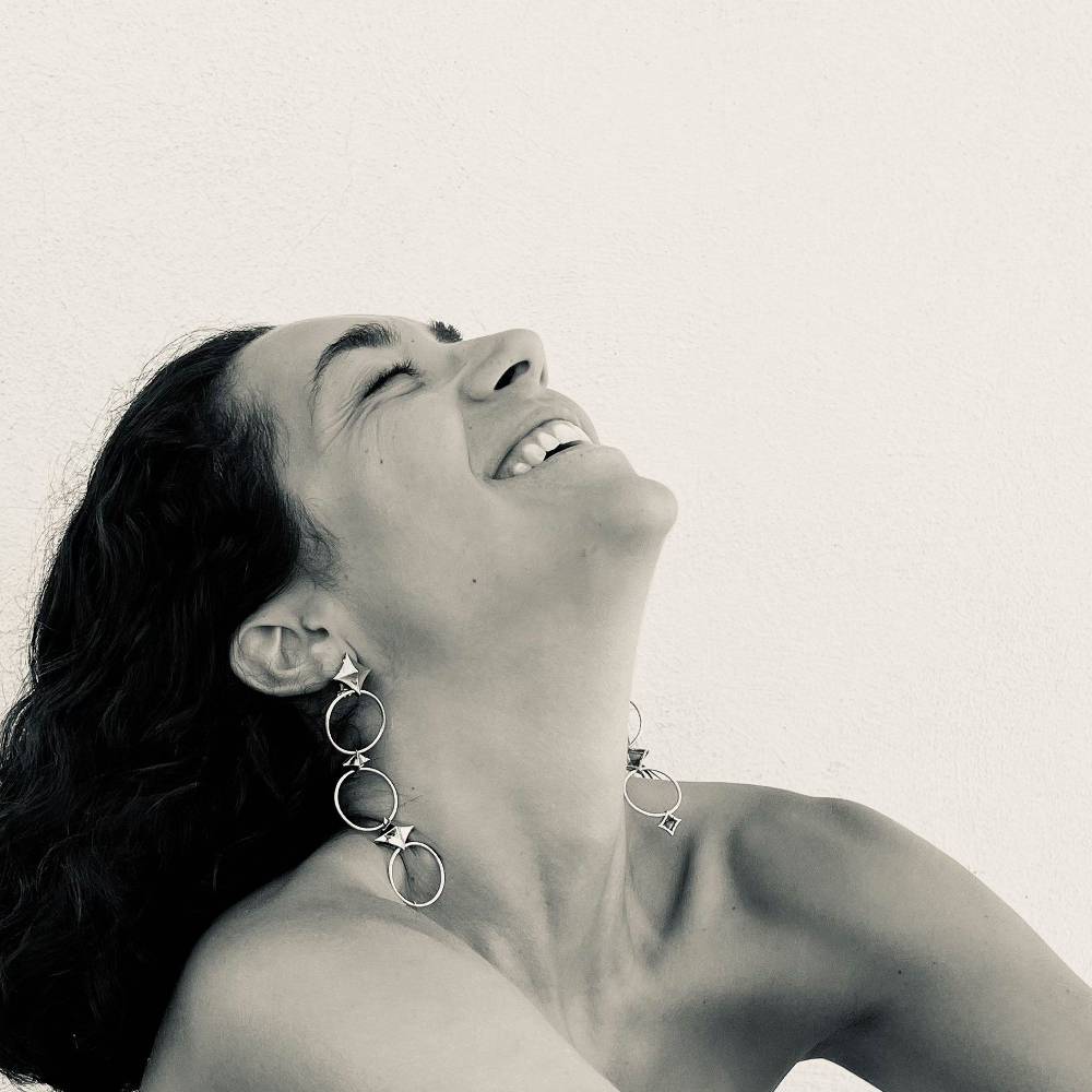 Paola Grande Gioielli SOLIS Orecchini 'Solis' con cerchi e rombi Sostegno trimestrale