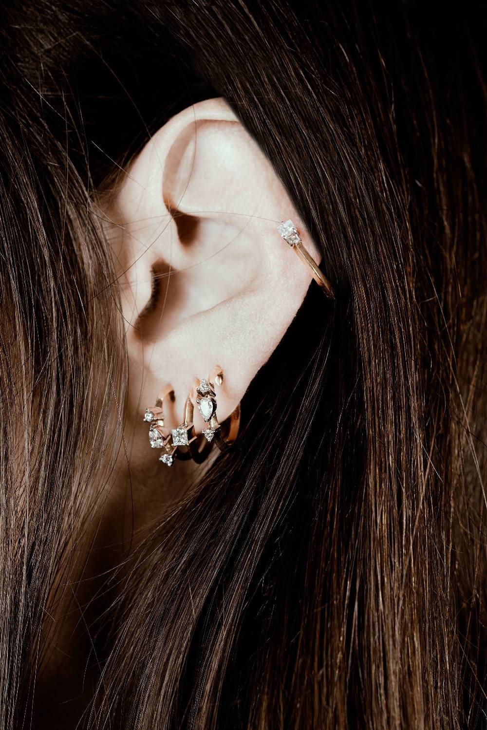 Paola Grande Gioielli BALANCE Set di 3 orecchini 'Balance' oro rosa con diamanti Limitato a 3 giorni