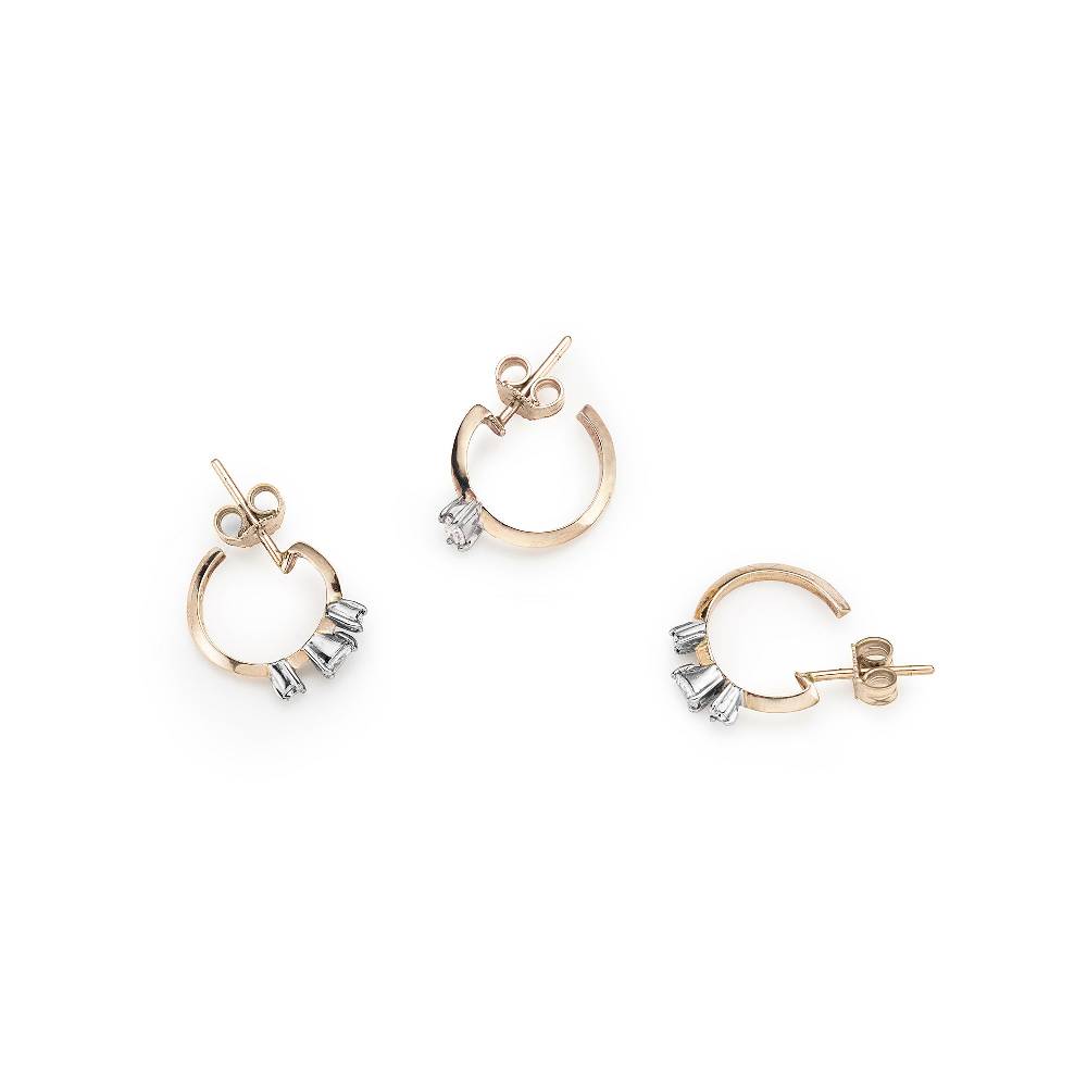 Paola Grande Gioielli BALANCE Set di 3 orecchini 'Balance' oro rosa con diamanti Limitato a 3 giorni