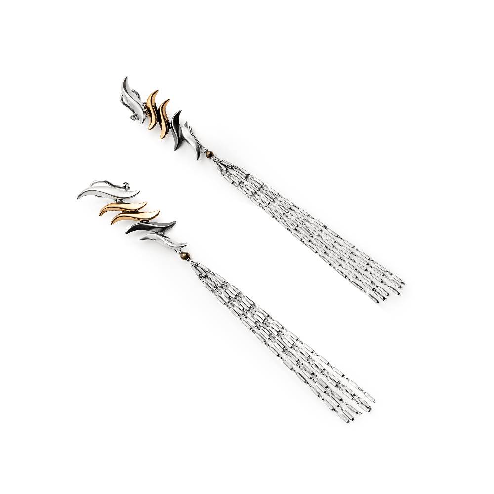 Paola Grande Gioielli ACCESSORI Frange in maglia d'argento Black Friday Prezzi