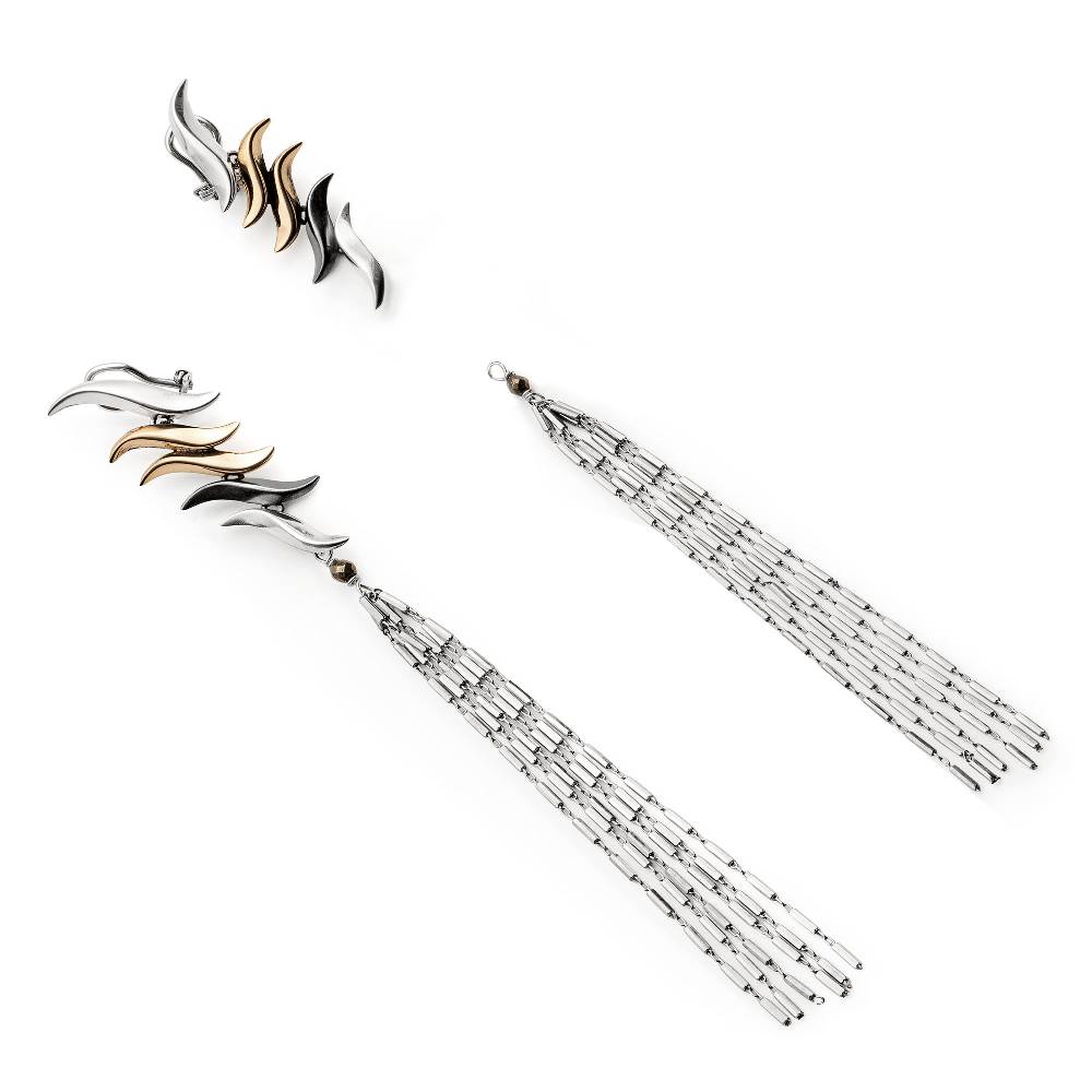 Paola Grande Gioielli ACCESSORI Frange in maglia d'argento Black Friday Prezzi