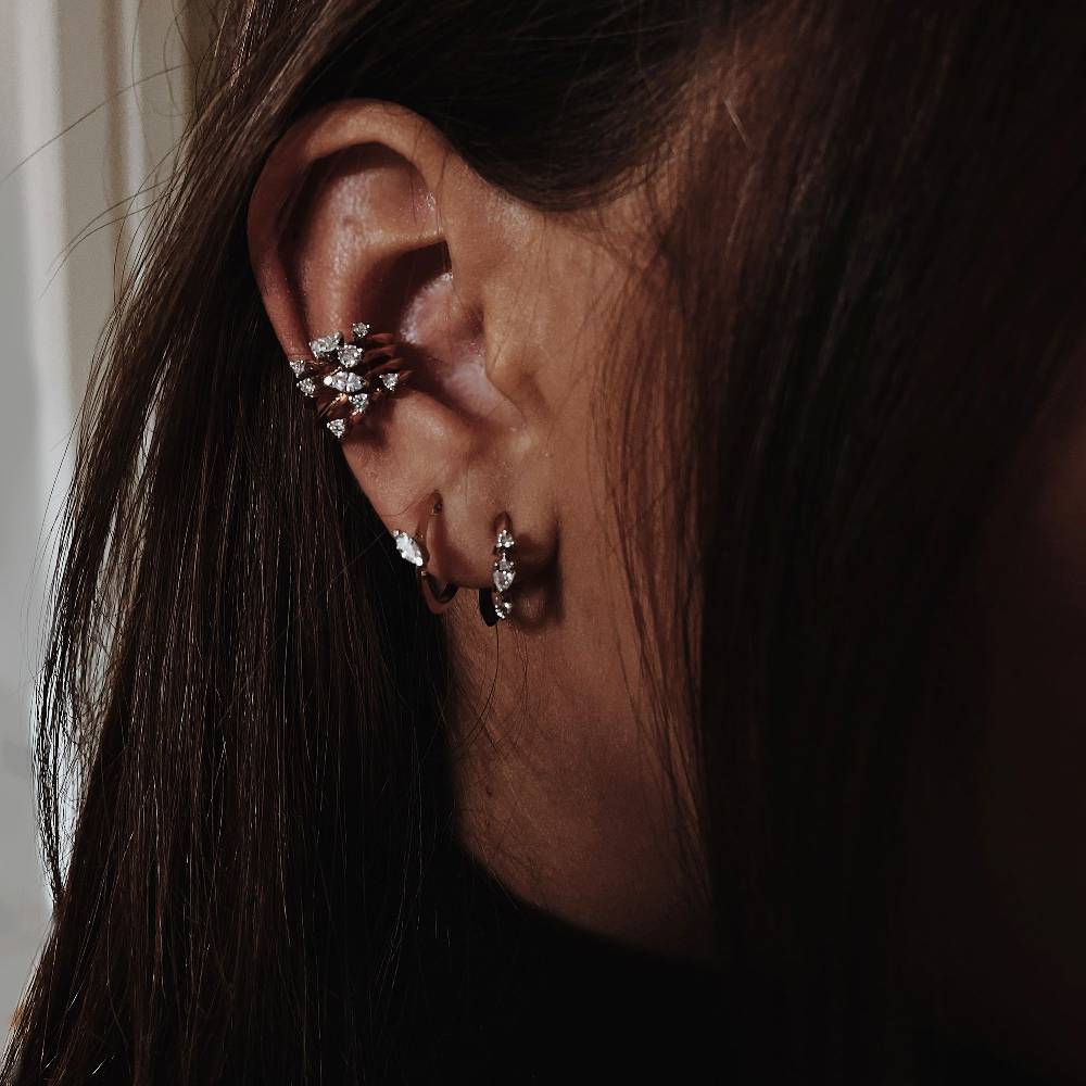 Paola Grande Gioielli BALANCE Ear cuff 'Balance' in oro rosa con diamanti taglio brillante Italy