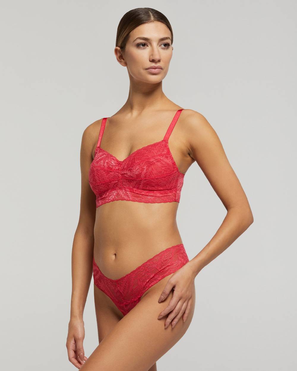 Pompea Set Completo coordinato Intimo Pizzo (Fragola) Hotsell