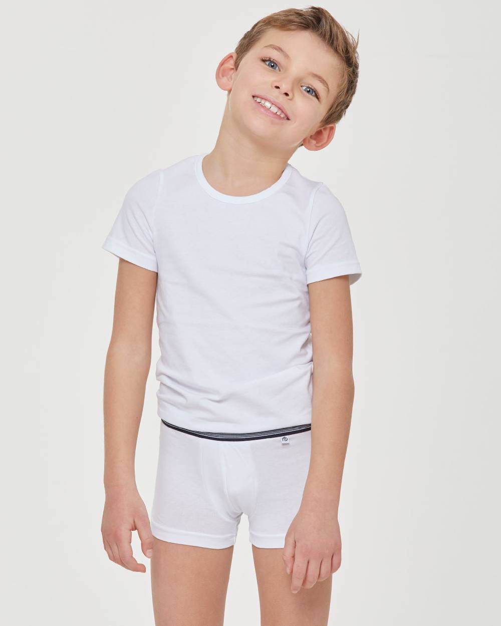 Pompea Boxer bimbo in cotone organico con elastico a righe Vendita Economica