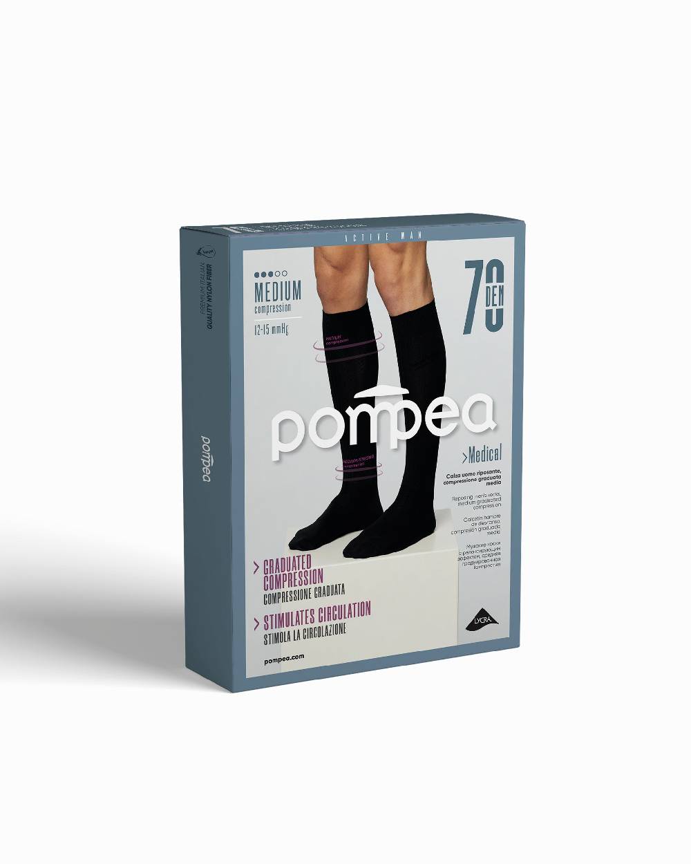 Pompea Calza 70 denari riposante con compressione graduata media Nuova