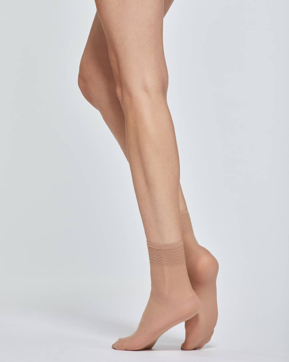 Pompea CALZA CORTA LADY VELATA CON BORDO IN PIZZO x2 Consegna Veloce