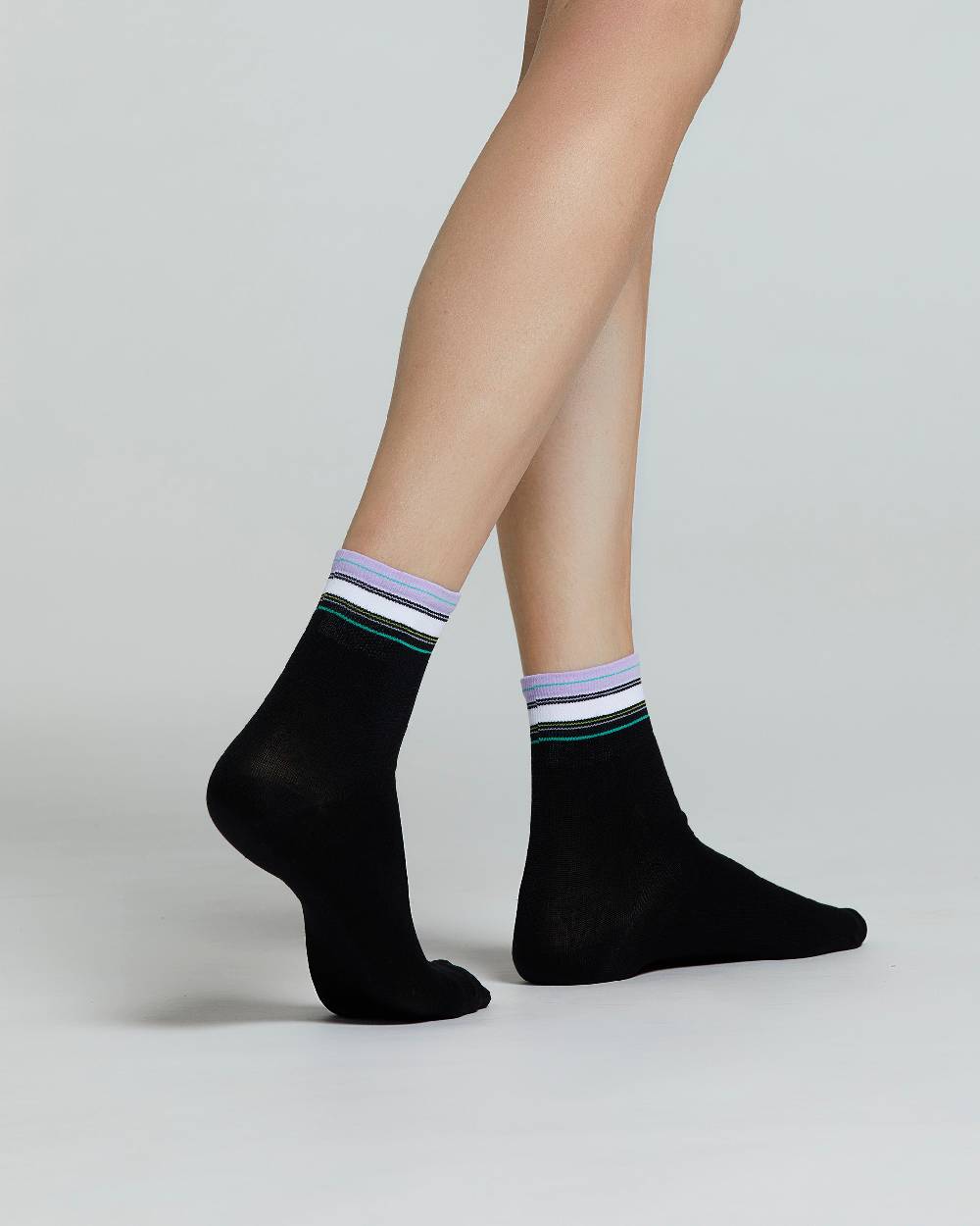 Pompea CALZA COTONE STERLIZIA FANTASIA A RIGHE MULTICOLOR Novità