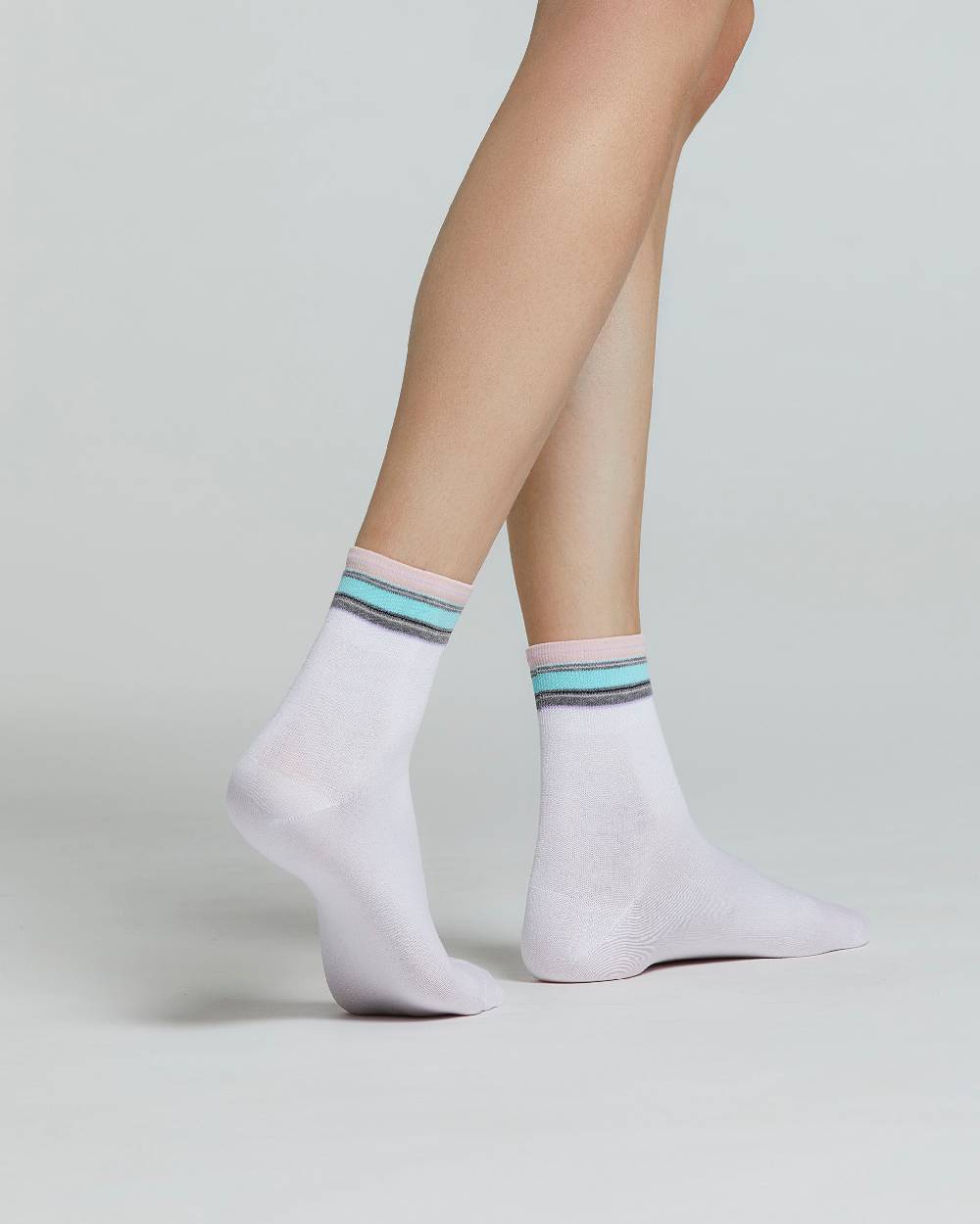 Pompea CALZA COTONE STERLIZIA FANTASIA A RIGHE MULTICOLOR Presa