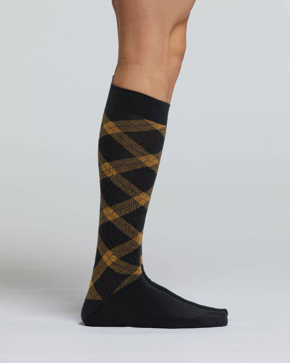 Pompea CALZA LUNGA COTONE ACERO MOTIVO ARGYLE