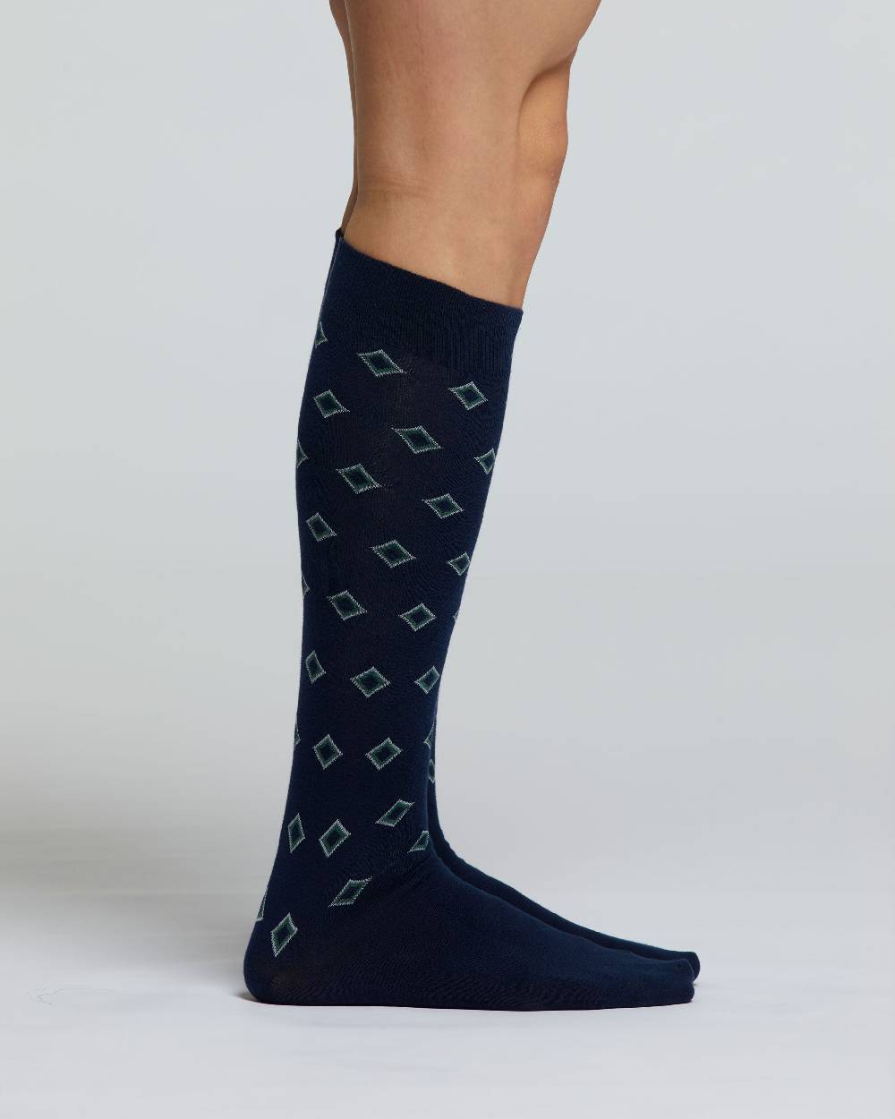 Pompea CALZA LUNGA COTONE CRISPINO MOTIVO A ROMBI In Linea