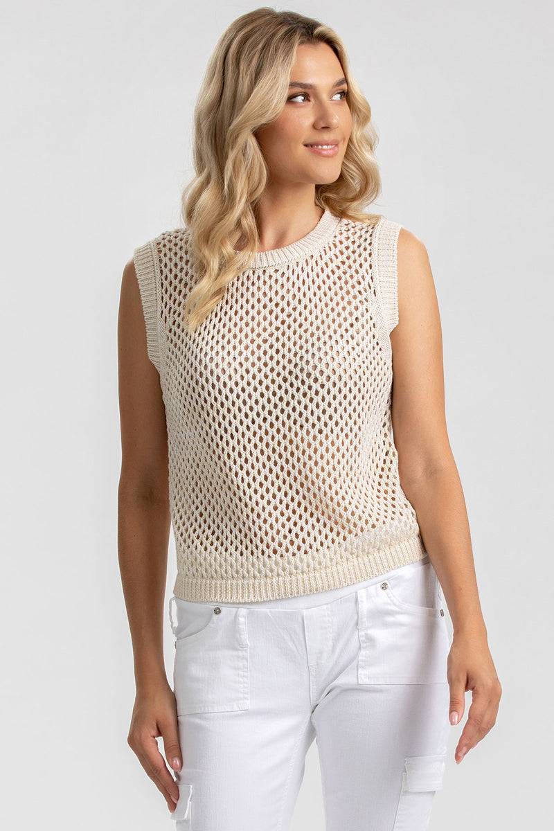 Pietro Brunelli BLONDIE | Top Beige a Rete