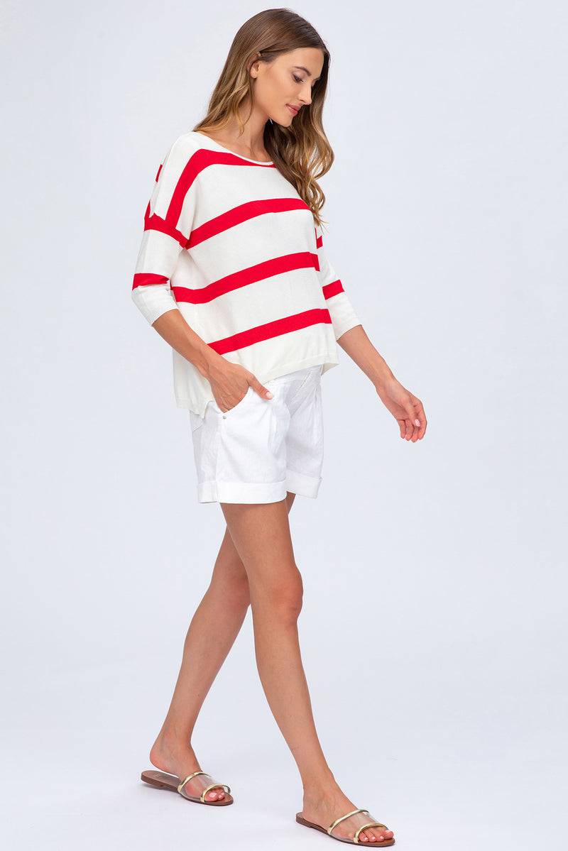 Pietro Brunelli MINI SHORT IN LINO | Pantaloncini Premaman Bianchi In Saldo