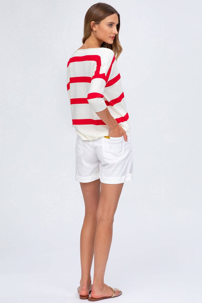 Pietro Brunelli MINI SHORT IN LINO | Pantaloncini Premaman Bianchi In Saldo