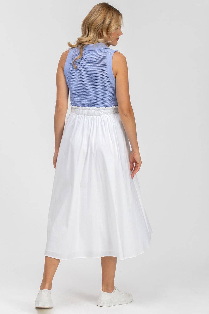 Pietro Brunelli OLIVIA | Gonna Premaman Midi Bianca in Cotone Offerta