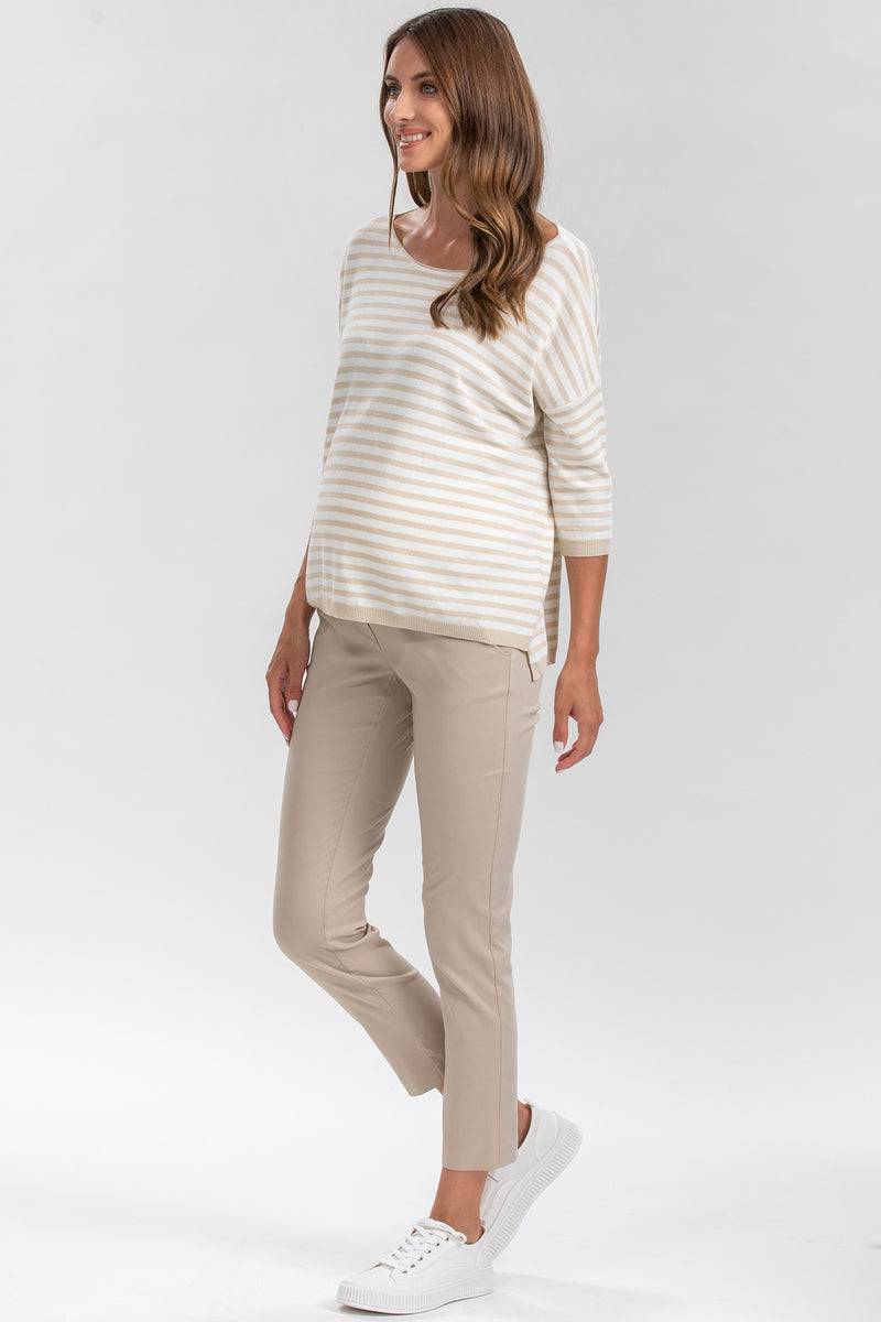 Pietro Brunelli ELWOOD | Pantaloni Premaman Elasticizzati Beige Offerte