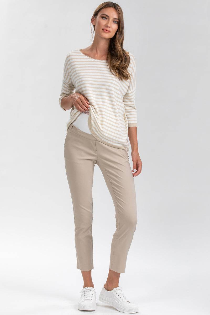 Pietro Brunelli ELWOOD | Pantaloni Premaman Elasticizzati Beige Offerte