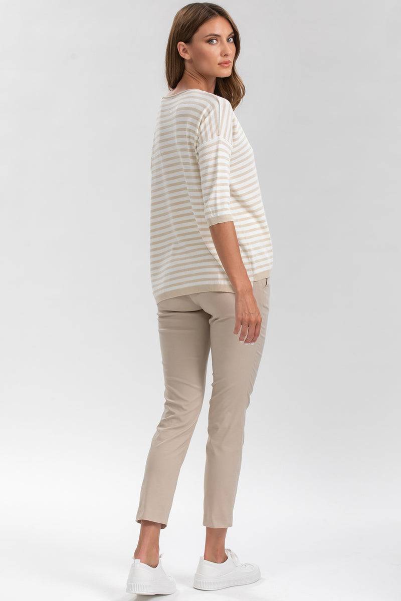 Pietro Brunelli ELWOOD | Pantaloni Premaman Elasticizzati Beige Offerte