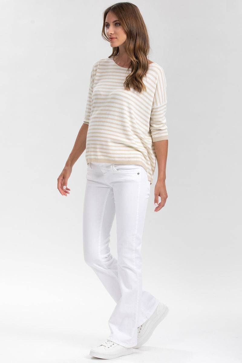 Pietro Brunelli GRADUATED FLARE | Jeans Premaman Svasati Bianchi Negozio