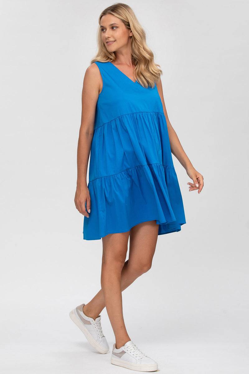 Pietro Brunelli MELODY | Abito Blu in Cotone con scollo a V Soddisfazione Garantita