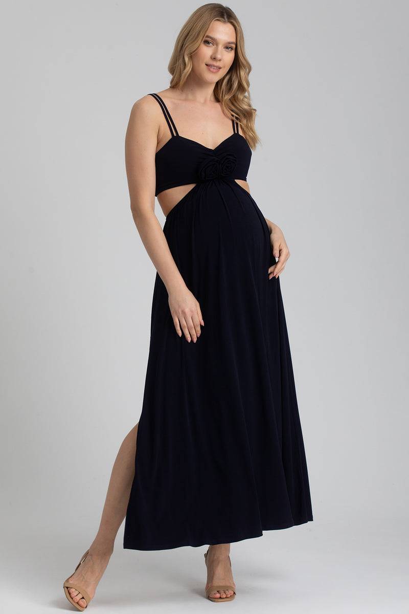 Pietro Brunelli SELENA | Abito Premaman da Sera Blu Scuro con Cut-Out Negozi Online