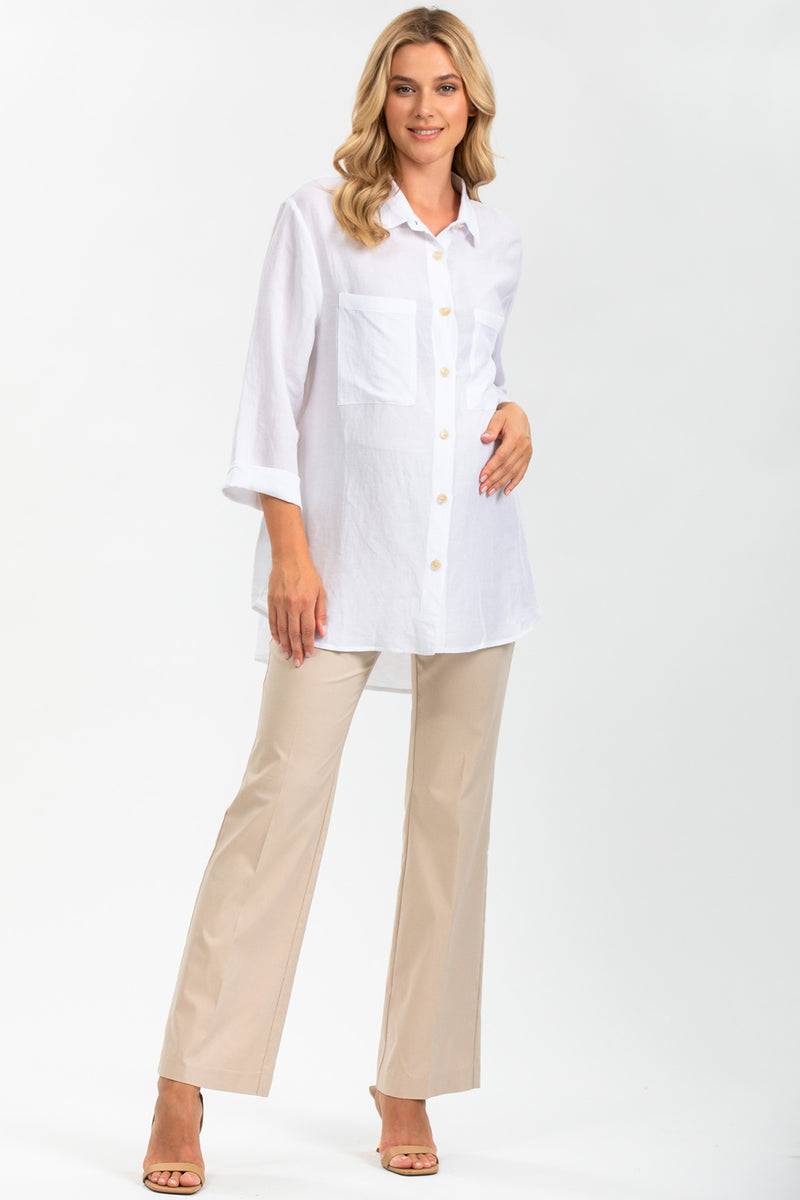 Pietro Brunelli KEVIN | Pantaloni Premaman Beige a Gamba Svasata