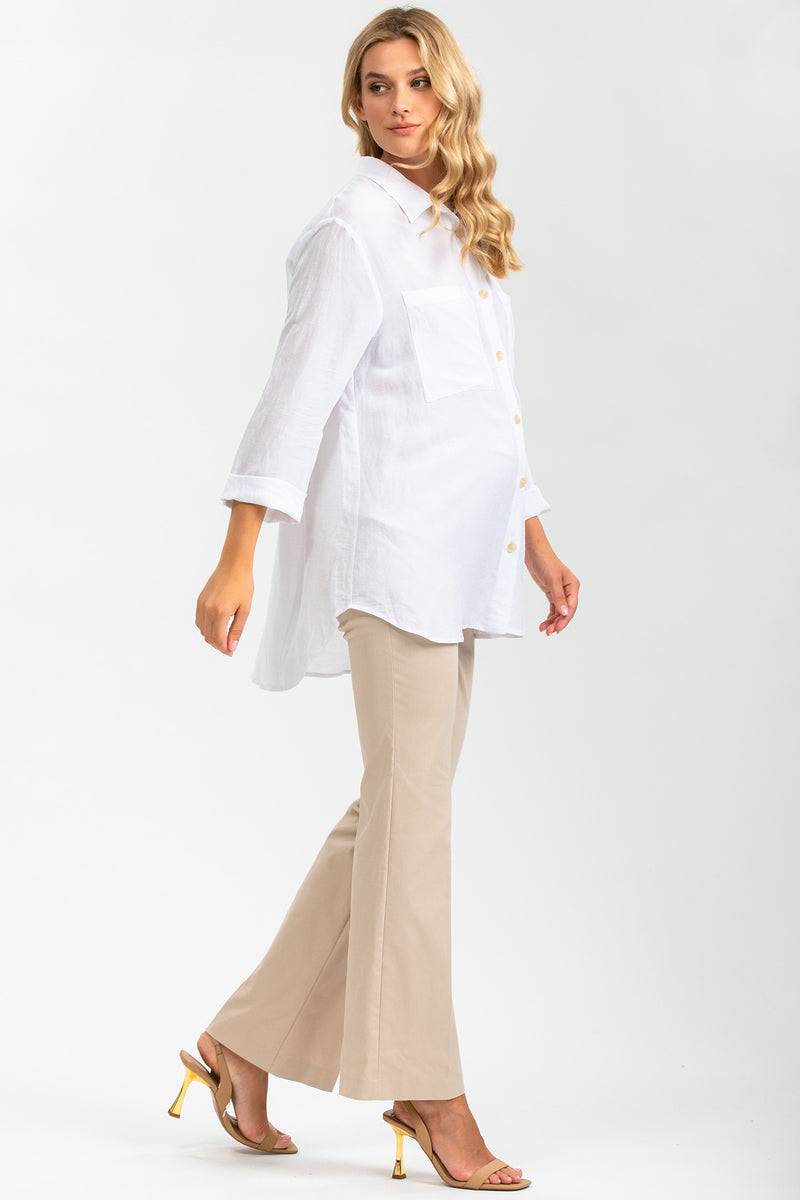 Pietro Brunelli KEVIN | Pantaloni Premaman Beige a Gamba Svasata Economico