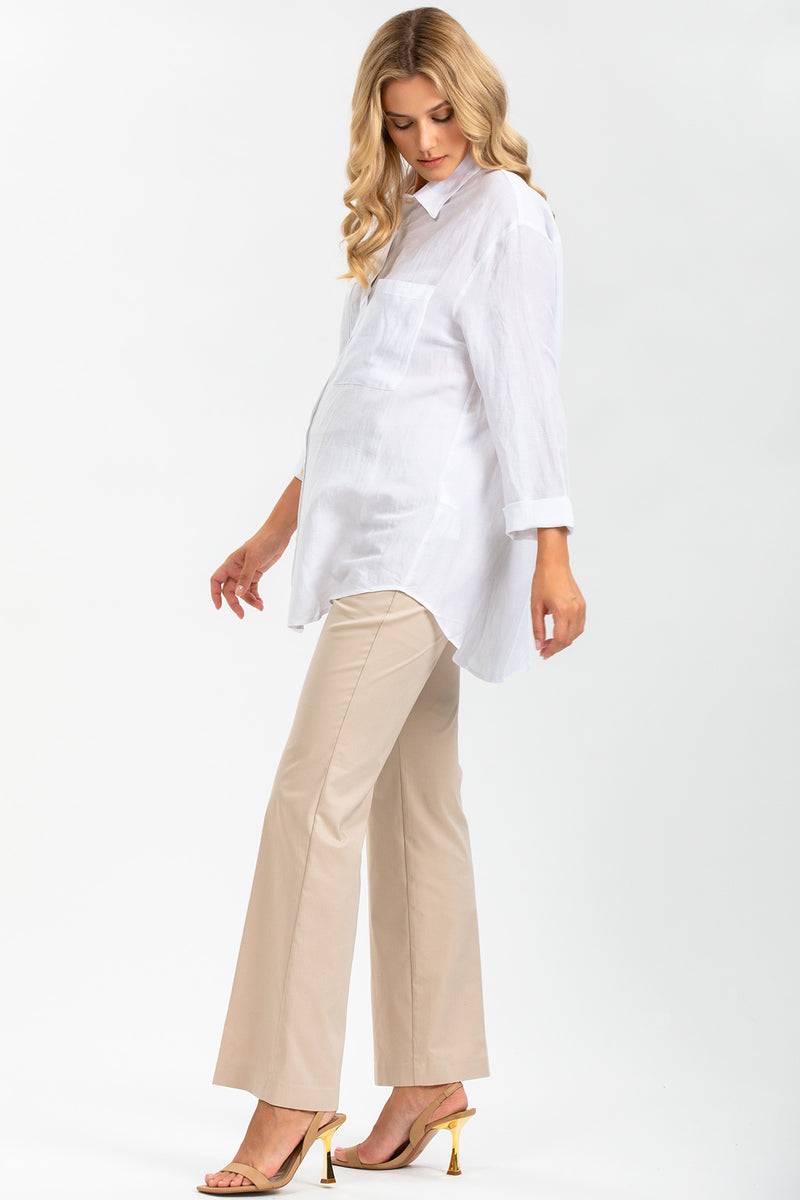 Pietro Brunelli KEVIN | Pantaloni Premaman Beige a Gamba Svasata Economico