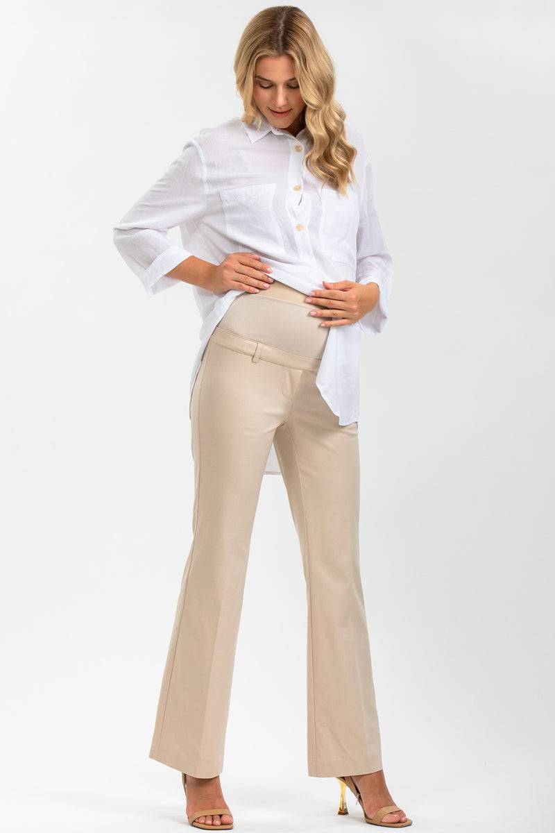 Pietro Brunelli KEVIN | Pantaloni Premaman Beige a Gamba Svasata Economico