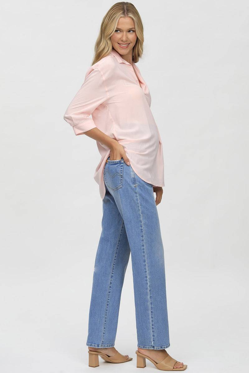 Pietro Brunelli HI-RISE STRAIGHT LEG W037 | Jeans Premaman a Gamba Dritta Moda