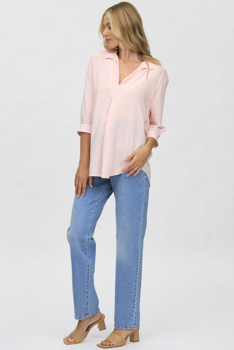 Pietro Brunelli HI-RISE STRAIGHT LEG W037 | Jeans Premaman a Gamba Dritta Moda