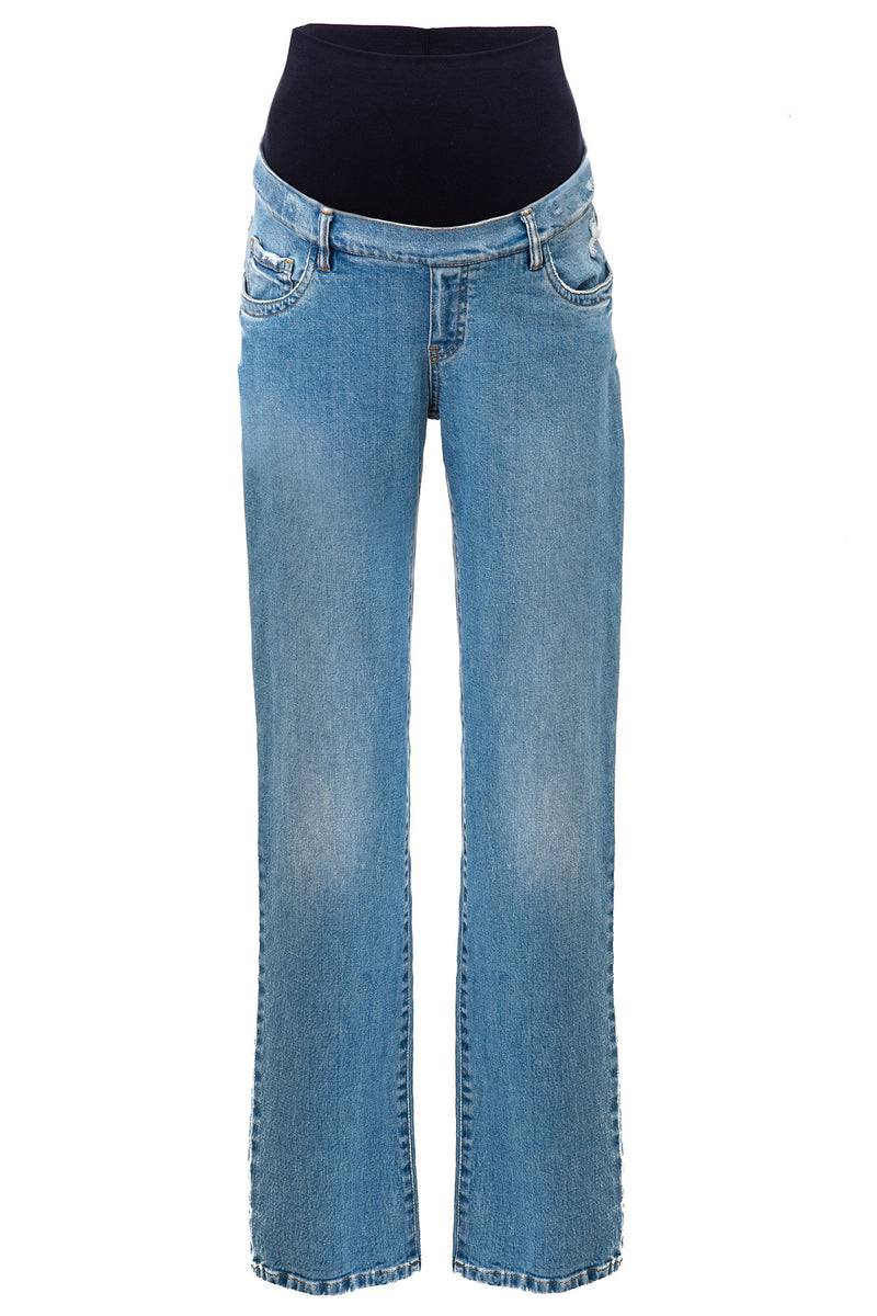 Pietro Brunelli HI-RISE STRAIGHT LEG W037 | Jeans Premaman a Gamba Dritta Moda