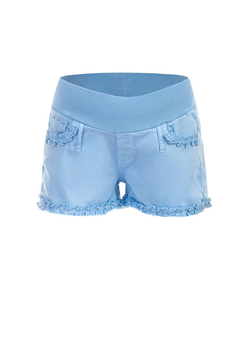 Pietro Brunelli BONNIE MINI SHORTS AZZURO | Pantaloncini Premaman in Cotone Pezzi Unici