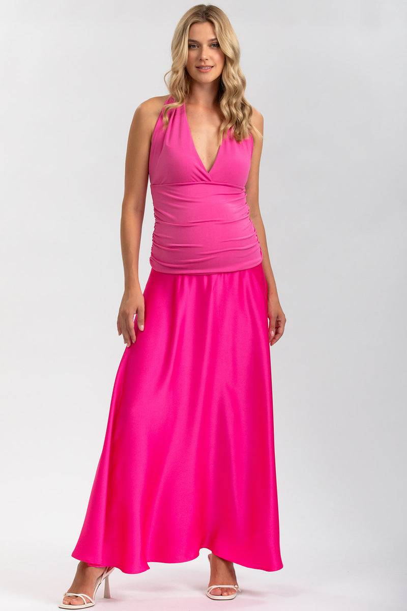 Pietro Brunelli ATLANTE | Abito Premaman da Sera Rosa con Scollo all'Americana Shopping Online