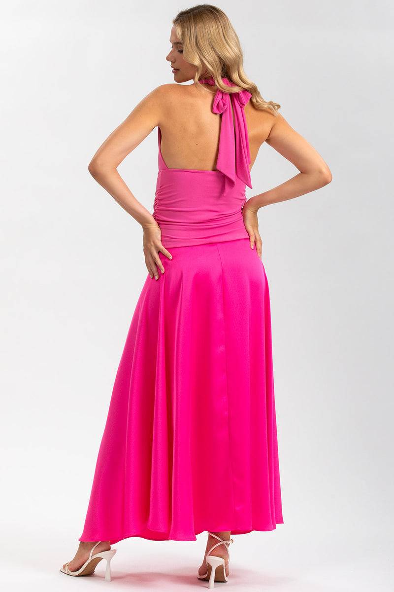Pietro Brunelli ATLANTE | Abito Premaman da Sera Rosa con Scollo all'Americana Shopping Online
