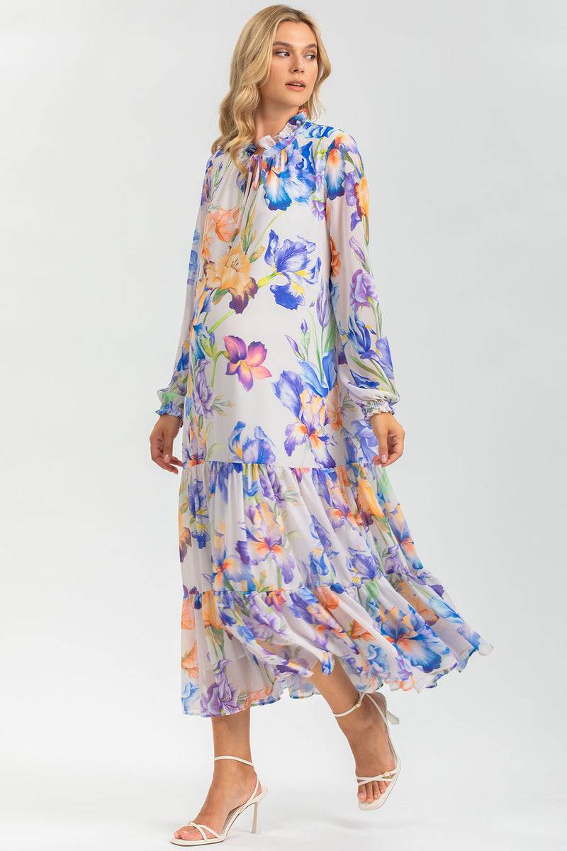 Pietro Brunelli NOEMI QA30 | Abito Premaman in Chiffon Stampato Outlet
