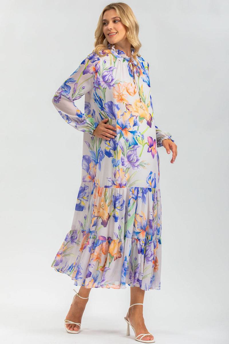 Pietro Brunelli NOEMI QA30 | Abito Premaman in Chiffon Stampato Outlet