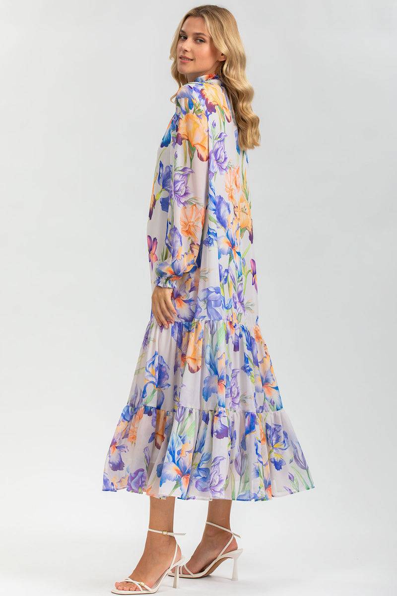 Pietro Brunelli NOEMI QA30 | Abito Premaman in Chiffon Stampato Outlet