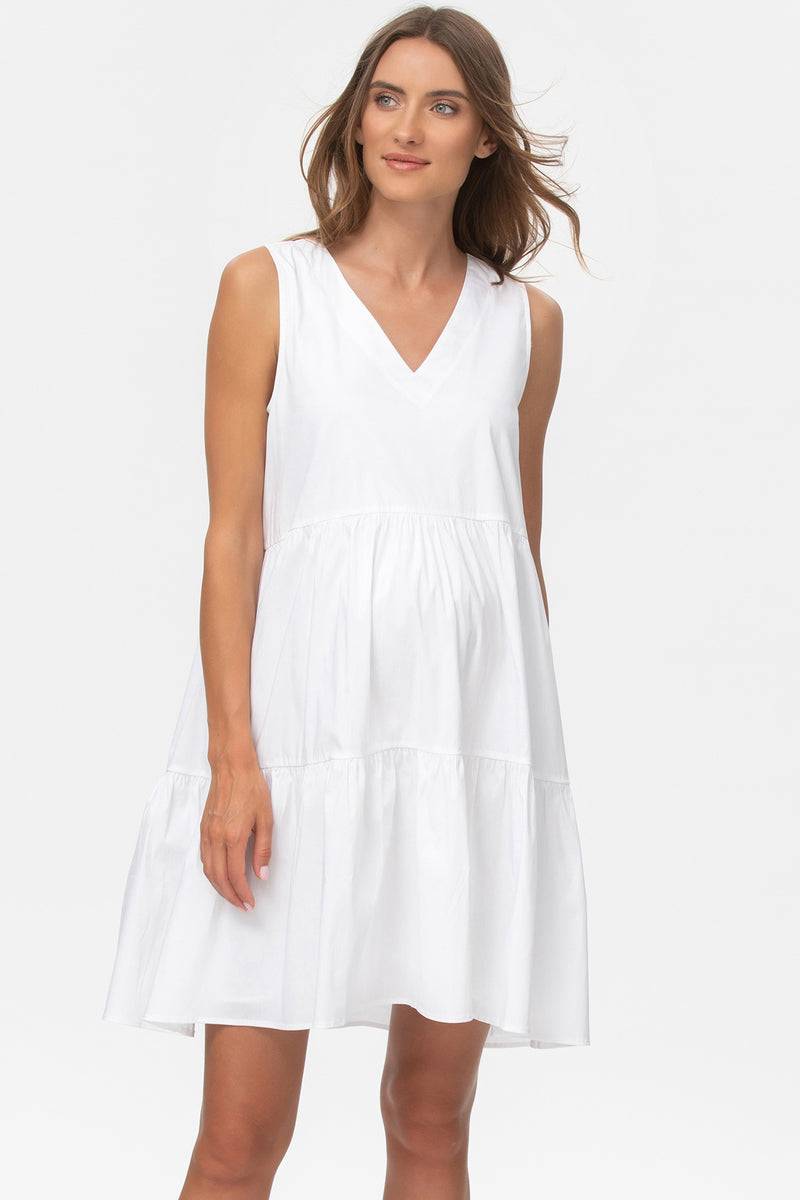 Pietro Brunelli MELODY | Abito Premaman Bianco con scollo a V