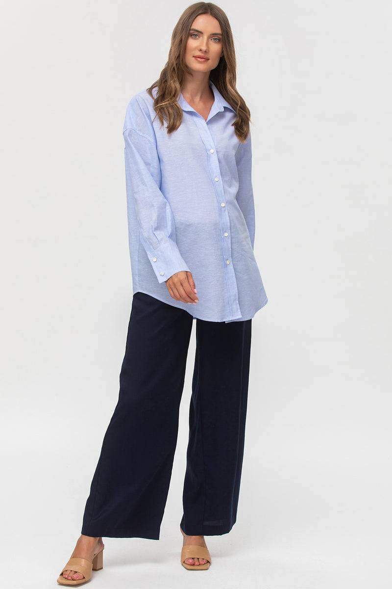 Pietro Brunelli WARREN | Pantaloni Premaman a Gamba Larga Blu