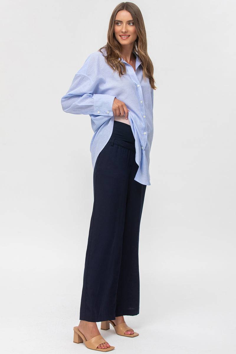 Pietro Brunelli WARREN | Pantaloni Premaman a Gamba Larga Blu Promozione Limitata