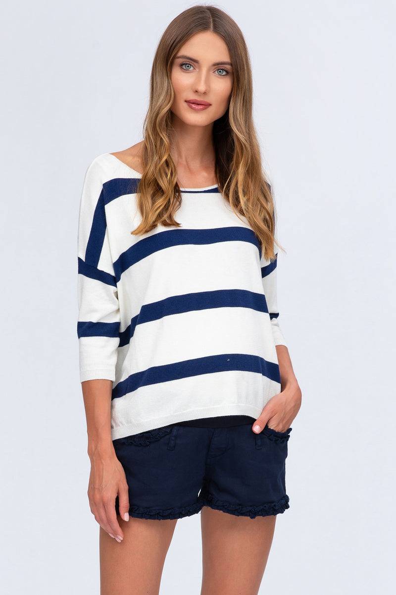 Pietro Brunelli BONNIE MINI SHORTS BLU | Pantaloncini Premaman in Cotone