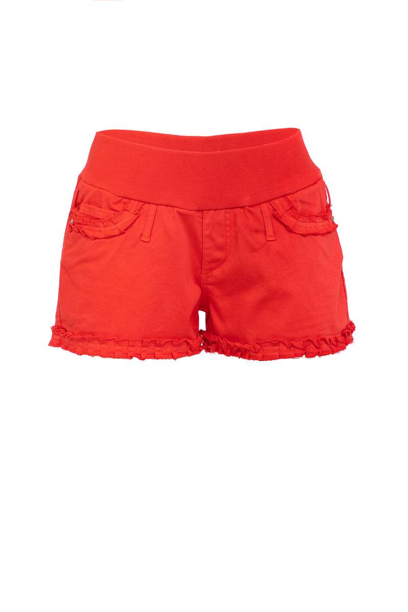 Pietro Brunelli BONNIE MINI SHORTS ROSSI | Pantaloncini Premaman in Cotone In Vendita