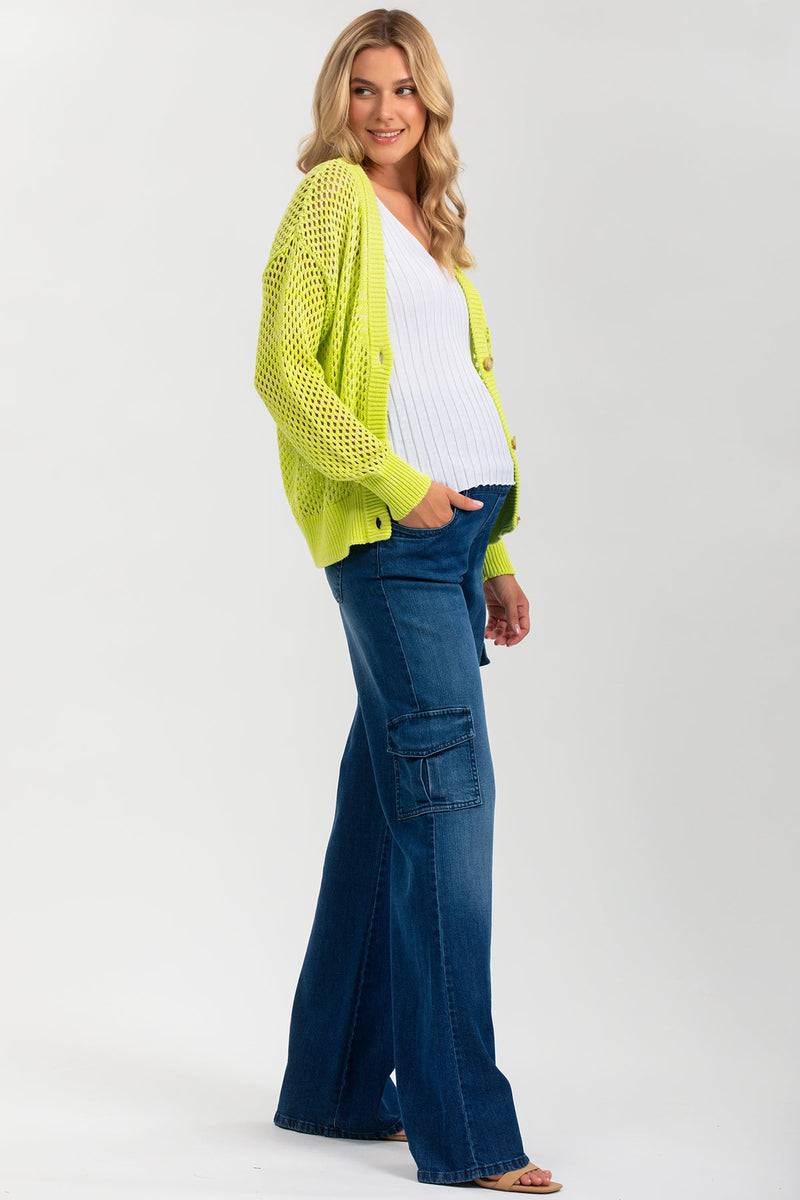 Pietro Brunelli MACY | Cardigan Premaman Verde con Bottoni Hotsell