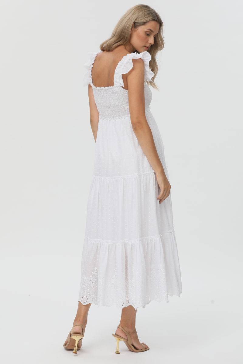 Pietro Brunelli CLOÉ | Abito Premaman Lungo in Cotone Bianco 50% di sconto con spedizione gratuita
