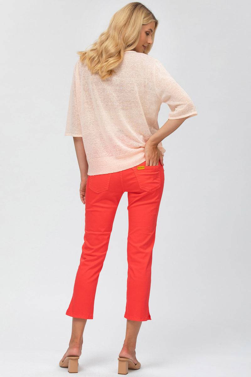 Pietro Brunelli CAPRI ROSSO | Pantaloni Premaman in Cotone Elasticizzato Fino Al -60%
