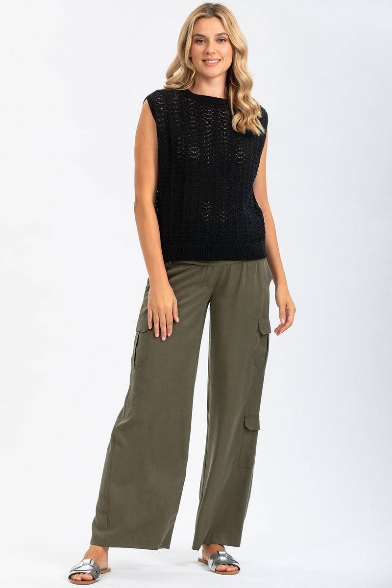 Pietro Brunelli CHARLIE | Pantaloni Premaman Stile Cargo in Tencel