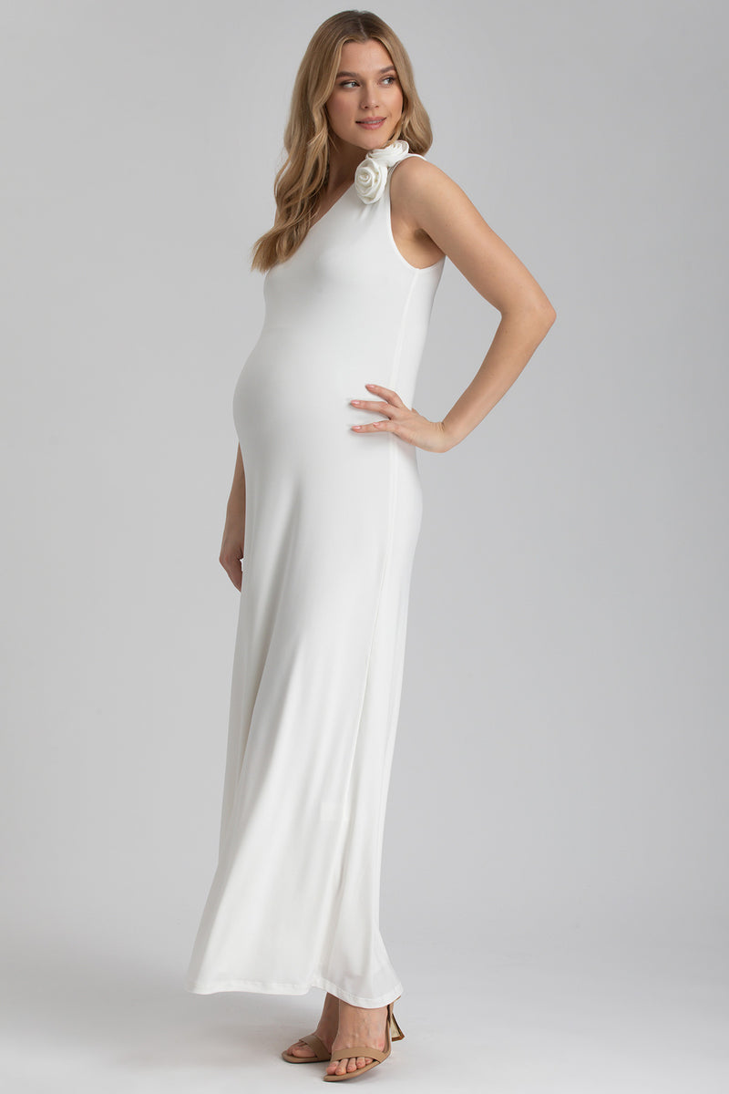 Pietro Brunelli EVA | Abito Premaman Mono Spalla Bianco con Fiori Rimovibili Hotsell