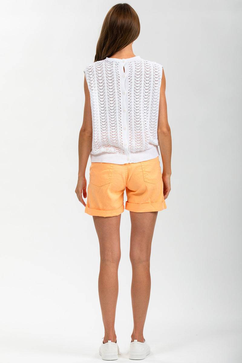 Pietro Brunelli MINI SHORT IN LINO | Pantaloncini Premaman Arancioni Italy