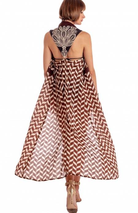 Pin Up Stars VESTITO GILET LUNGO STAMPA BEAUTIFUL TREE Offerta