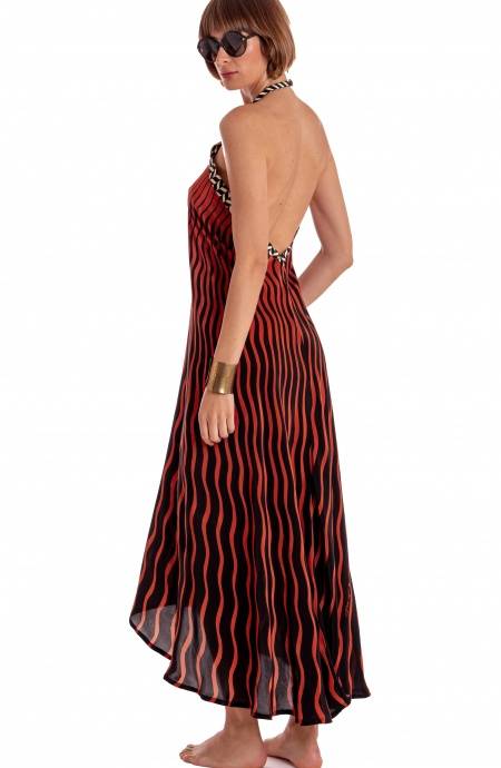 Pin Up Stars ABITO LUNGO ALLACCIATURA COLLO STAMPA TIGER SUN Economico